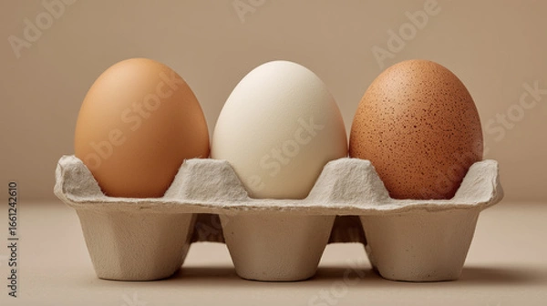 Fototapeta Farm Fresh Eggs in Eco Friendly Carton