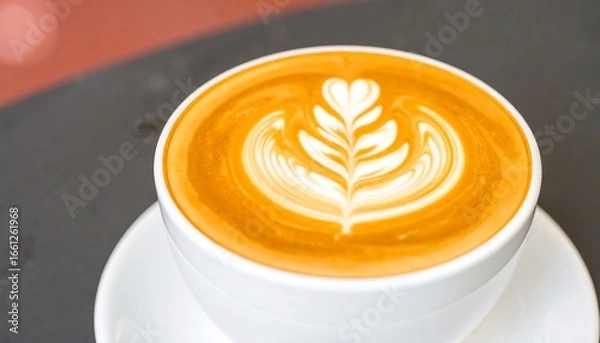 Obraz Latte art coffee drink close up