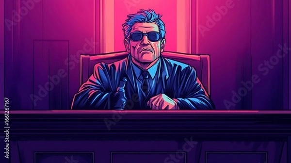 Obraz Man sitting in official room illustration