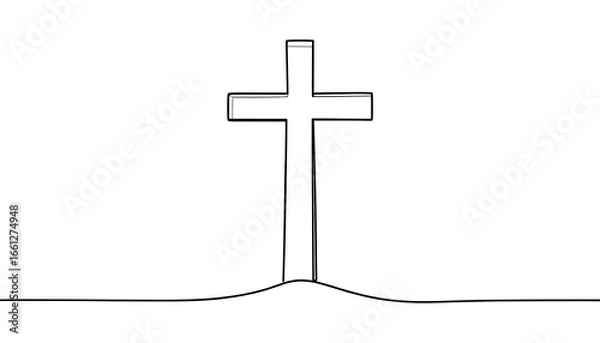 Obraz Simple christian cross illustration