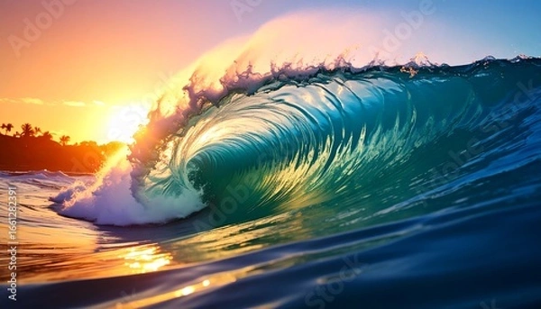 Obraz Ocean wave sunset nature image