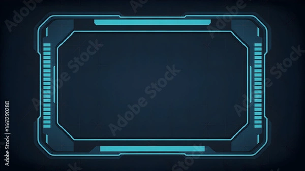 Fototapeta Modern technology interface frame with glowing blue accents for sleek presentations and futuristic projects