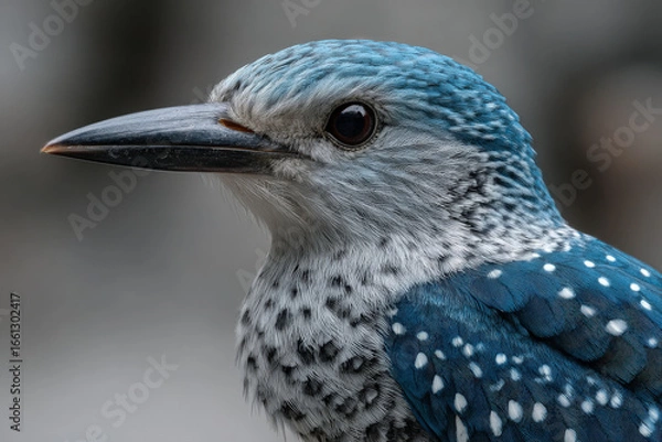 Fototapeta stunning portrait of rare bird species captured against clean minimalist background featuring soft bokeh