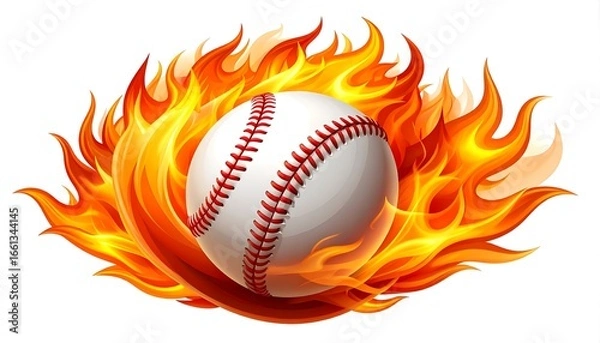 Fototapeta Flaming Baseball Graphic