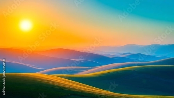 Obraz landscape with mountains and sky