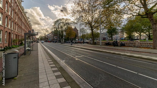 Fototapeta Beautiful Dutch architecture in Amsterdam in Holland on June 02th 2025