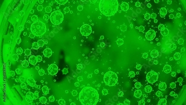 Obraz green bubbles background