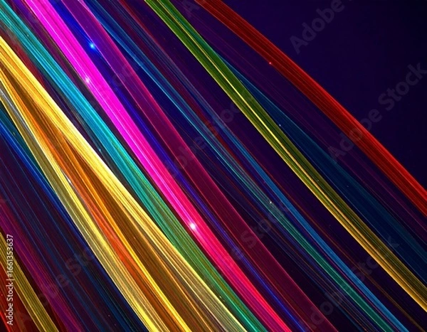 Fototapeta Vibrant diagonal lines of light