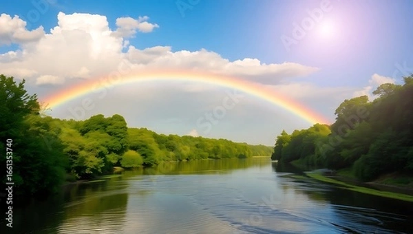Obraz rainbow over the river