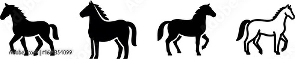 Obraz 馬　動物　生き物　イラスト　シルエット