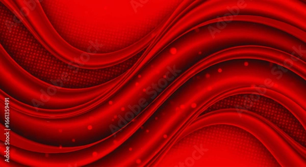 Fototapeta Abstract red wavy design with subtle sparkle details.