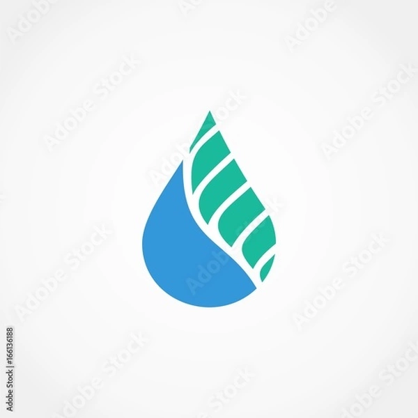 Obraz abstract water drop leaf logo