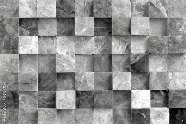 Fototapeta Gray stone tile pattern in square blocks.