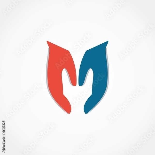 Obraz M abstract hand logo