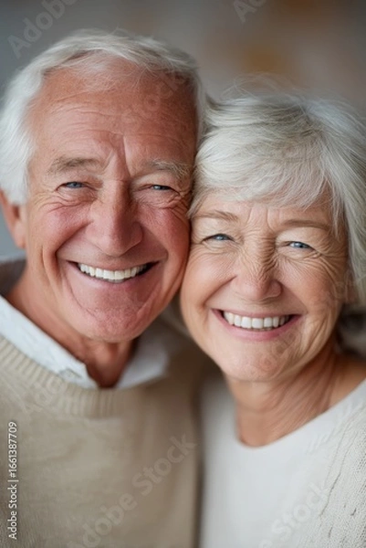 Obraz a happy senior couple with big smiles