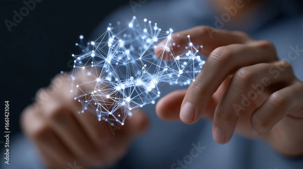 Fototapeta Neural Network Training Session with Human Interaction in Machine Learning