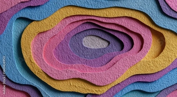 Fototapeta Colorful layered abstract design with textured surface.