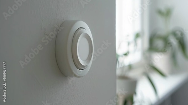 Fototapeta  "Minimalist Circular Wall Socket in Scandinavian Style"
