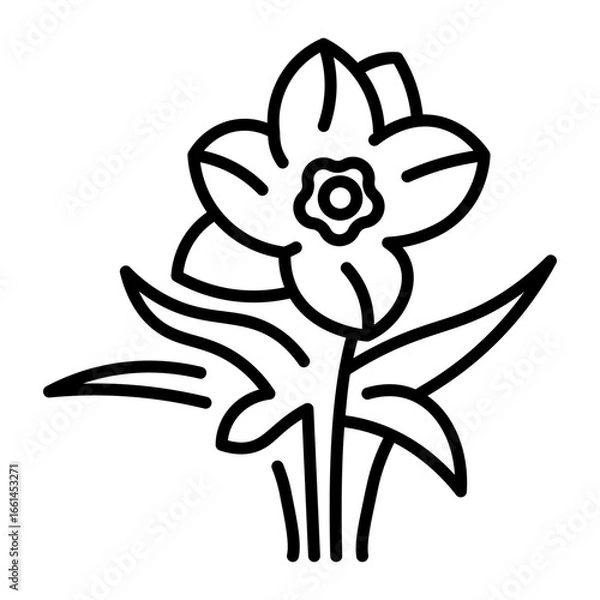 Fototapeta A line style icon showing orchid