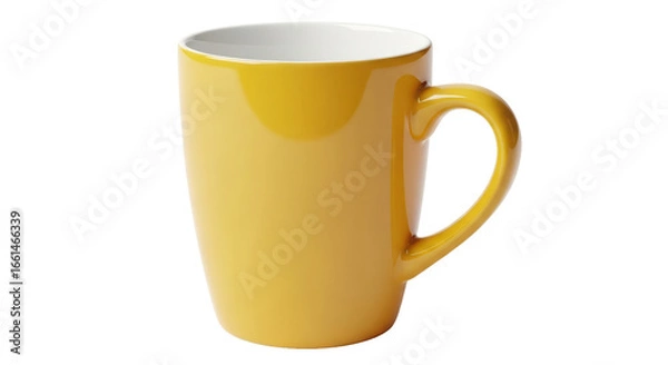 Obraz Isolated Plain Yellow Ceramic Coffee Mug