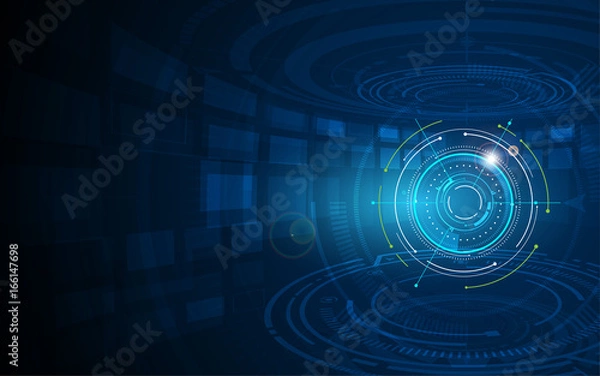 Obraz abstract futuristic circle sci fi technology innovation concept  background