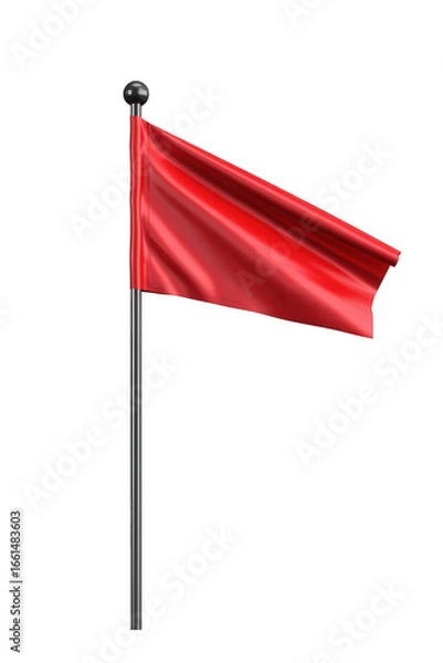 Fototapeta a red golf flag on a pole, jpeg, png, transparent
