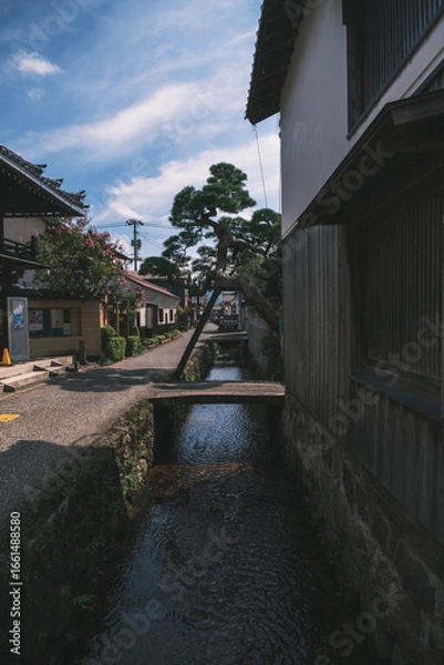 Fototapeta 倉吉白壁土蔵群、日本らしいノスタルジックな町並み、鳥取、日本