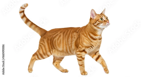 Obraz Isolated Ginger Cat Walking