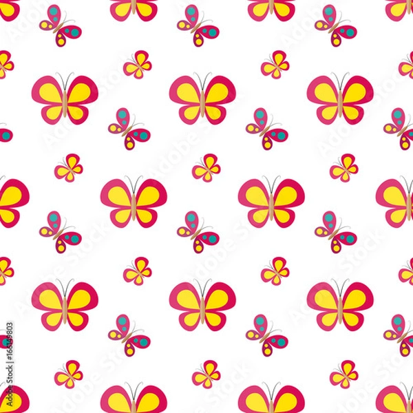 Fototapeta Butterfly. Vector seamless pattern