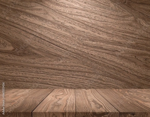 Fototapeta A natural wood texture background with a realistic brown grain pattern. Ideal for packaging design, interior mockups, and branding templates.