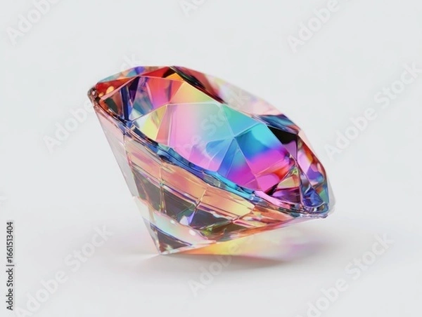 Fototapeta Radiant rainbow diamond, 3D render