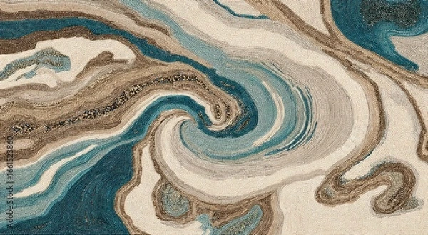 Fototapeta Abstract rug design with flowing lines and color variations.