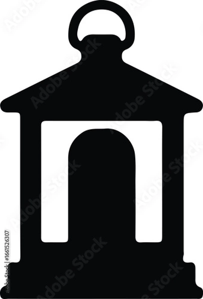 Obraz Vector Simple lantern or lamp graphic object silhouette Illustrator