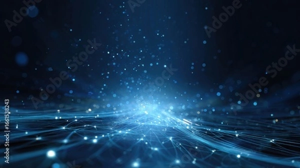 Obraz glowing blue network connections