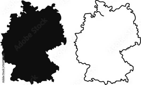 Obraz Germany map icon collection, Germany map sign vector set in outline. German flags collection different style. Vector illustration
