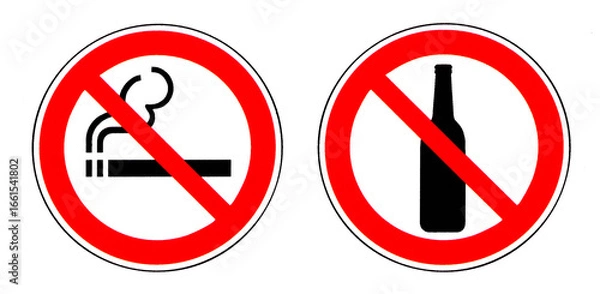 Obraz Rauchverbot und Alkoholverbot