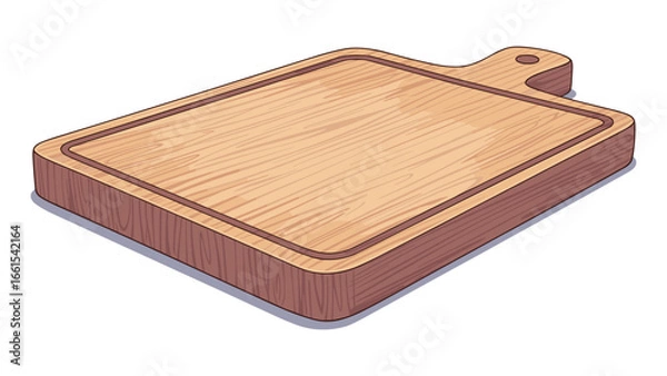 Fototapeta Detailed Wood Cutting Board Illustration for Culinary and Design Projects Vector Image