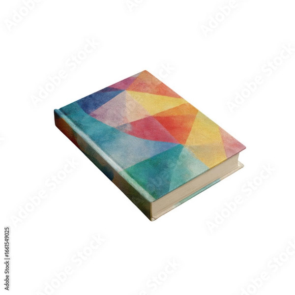 Obraz Colorful Abstract Geometric Pattern Notebook on Black Background