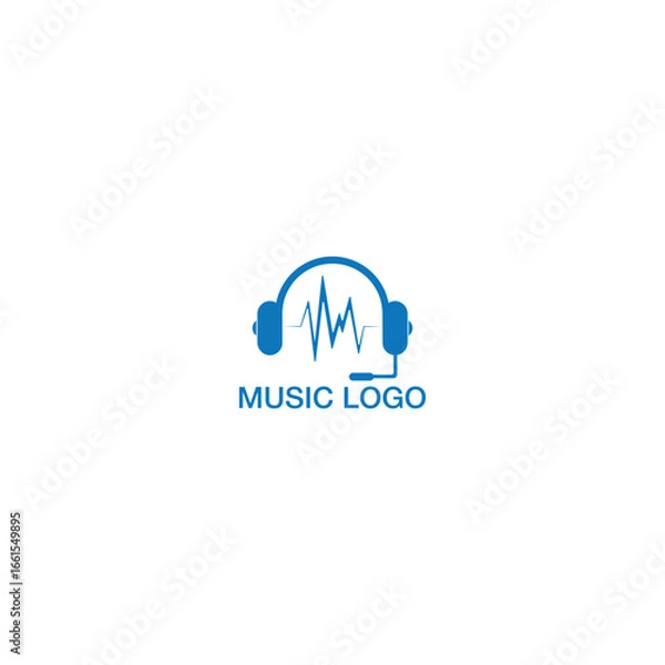 Obraz headphone love symbol logo