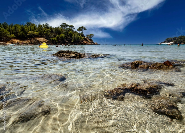 Obraz Bains de mer sur la plage de l'Estagnol