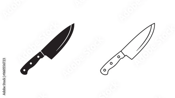 Fototapeta Kitchen knife icon with transparent background