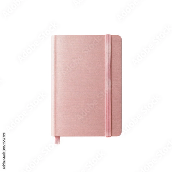 Obraz Elegant Rose Gold Notebook Mockup Closed, Top View