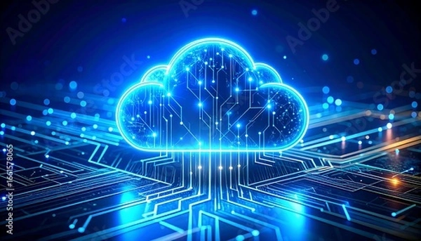 Fototapeta Futuristic cloud computing design