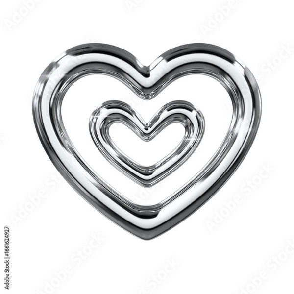 Obraz 3d chrome icon heart	