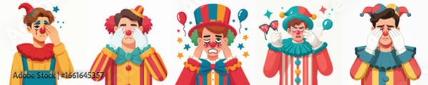 Fototapeta clown character vector with sore eyes