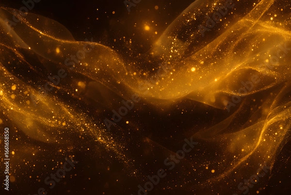 Obraz 金色の輝きが舞う幻想的な抽象背景
