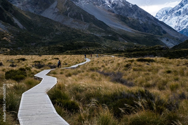 Obraz Mountains valley boardwalk