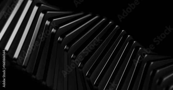 Fototapeta A modern, abstract, and geometric art piece, with a spiral design composed of black lines and shapes creating a sense of depth and movement.