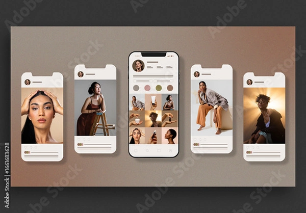 Obraz Neutral Tone Phone Mockup