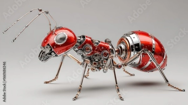 Obraz Metallic red ant robot